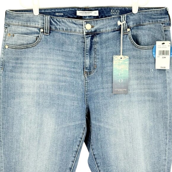 Liverpool Women's Eco Logical Cruiser Stretch Blue Denim Shorts 22W NWT $79.00 - Picture 3 of 12